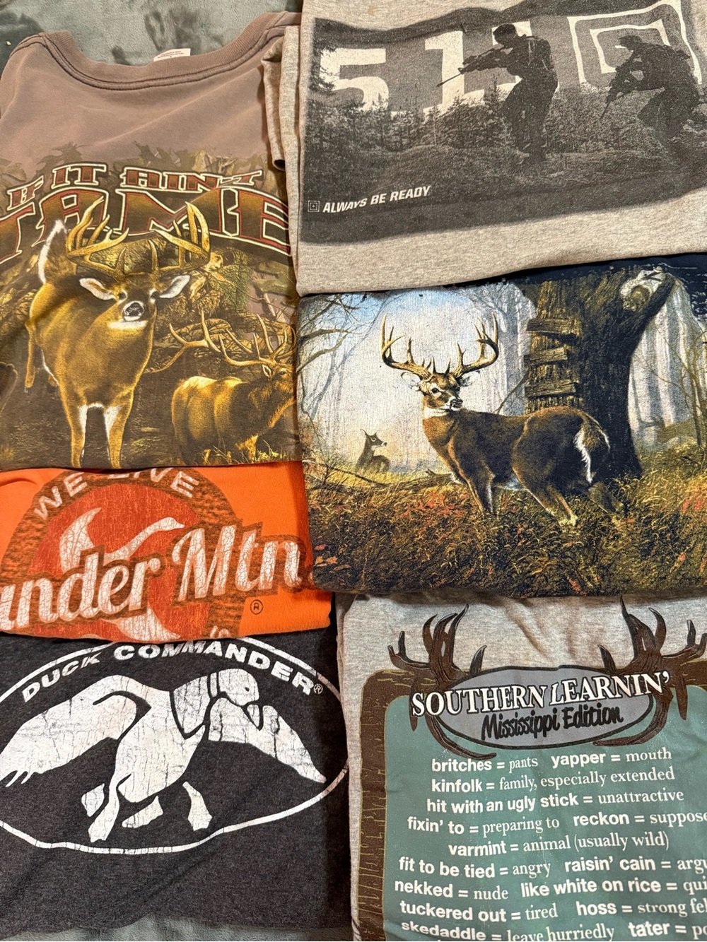 Graphic Deer & Outdoor T-Shirts Brown/Gray/Orange